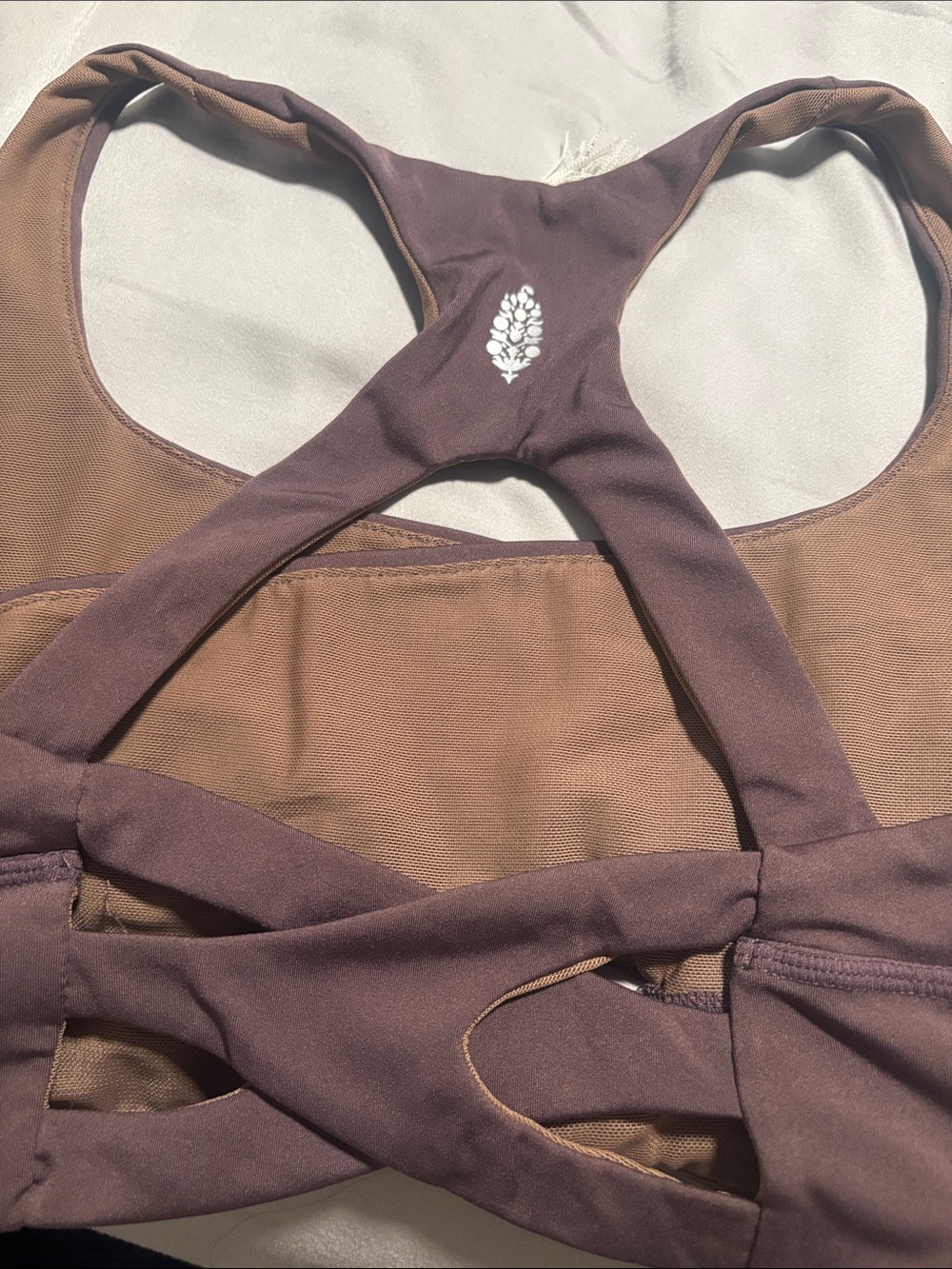 Free People mauve and brown strappy racerback sports bra